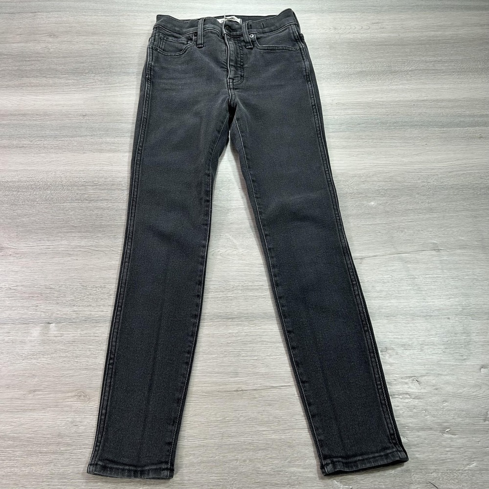 Madewell Jeans Womens 25 Petite Black 10" High Rise Skinny Stretch Denim Pants